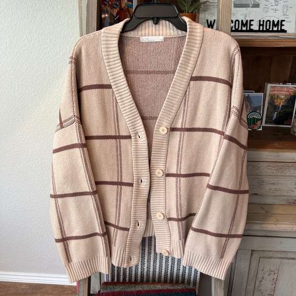 Oak + Fort women’s oversized plaid cardigan size medium - Picture 1 of 8